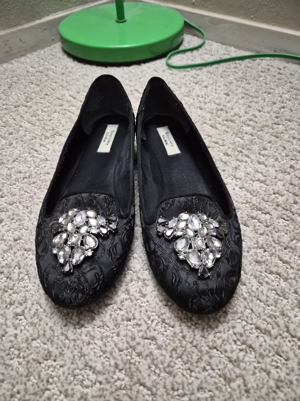 Simply Vera By Vera Wang Black Embellished Ballet Flats